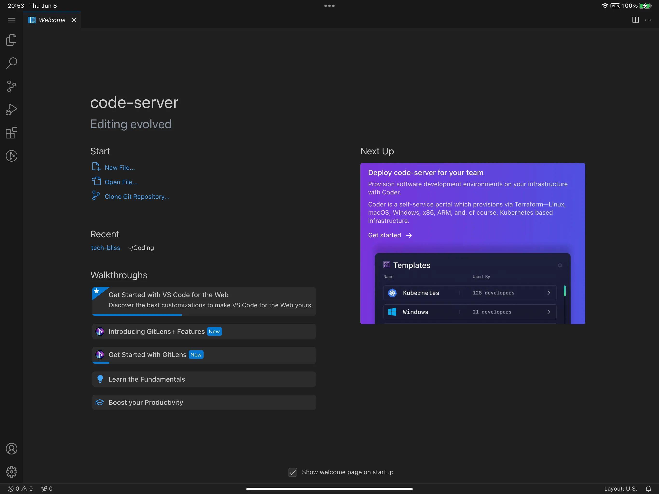 Setting up your MacBook to run VSCode anywhere using Code-Server